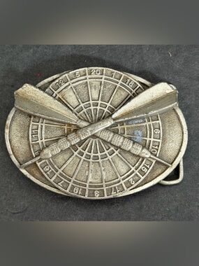 Dart Throwing Game Bergamot Brass Works Vintage Belt Buckle 1984